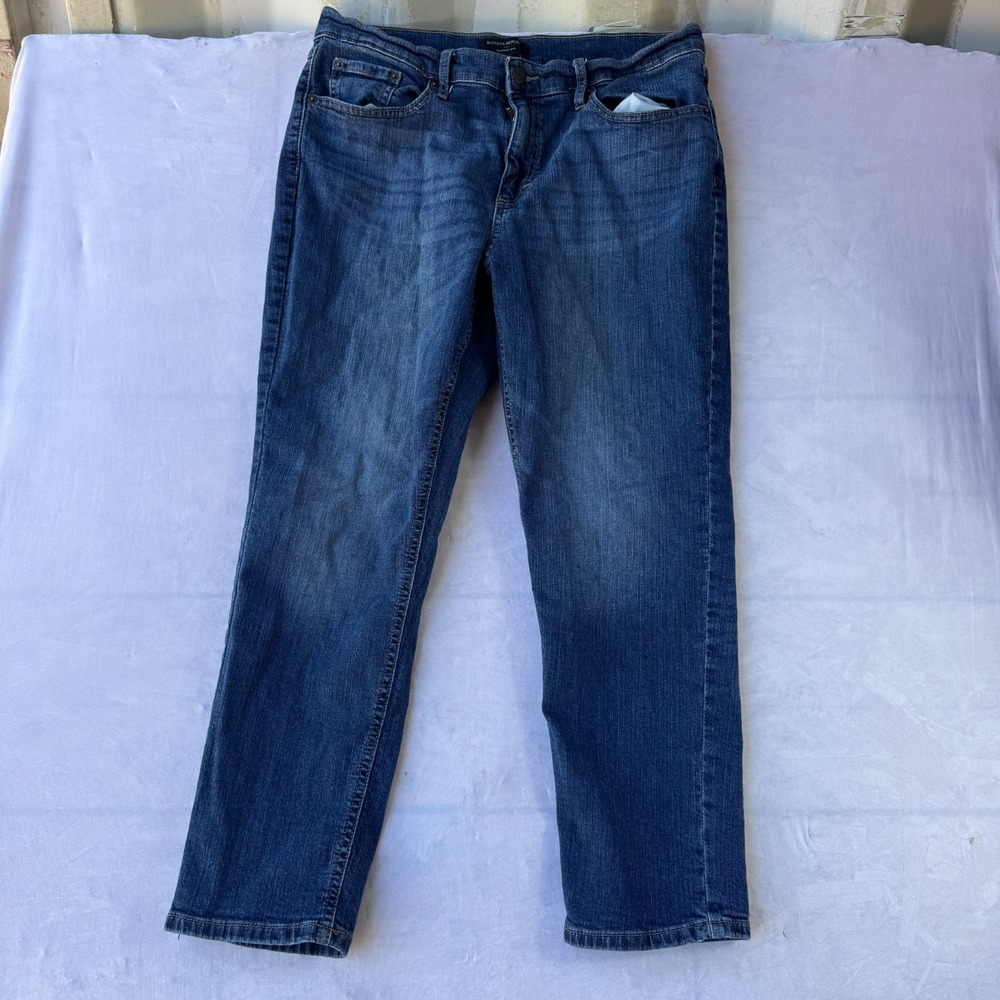 Banana Republic Girlfriend Jeans Women 31/12 Petite Blue Denim 5-Pockets Outdoor